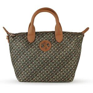 Callen Monogram Nylon Mini Tote Brown Women Stylish Compact Crossbody Bag